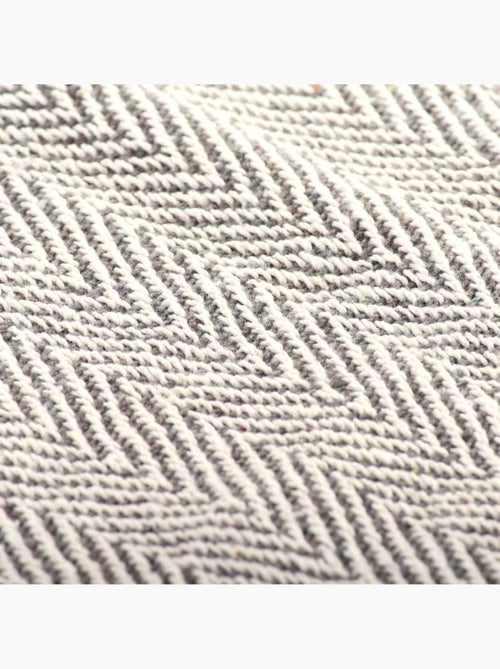 Couverture en coton à motif carré et franges - vidaxl - Kiabi Couverture en coton à motif carré et franges - vidaxl - Kiabi