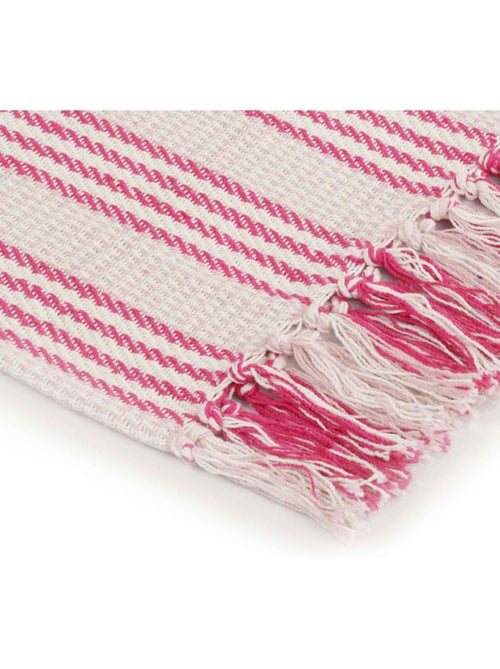 Couverture en coton à motif carré et franges - vidaxl - Kiabi