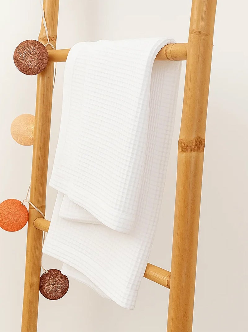 Couverture en Coton Bio Blanc - Kiabi