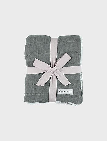 Couverture en coton bio kaki 75x100 cm Noukie's