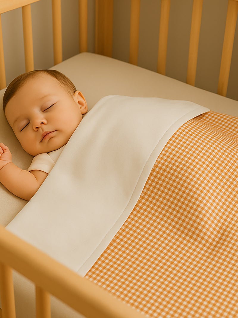 Couverture en Coton Bio Orange - Kiabi