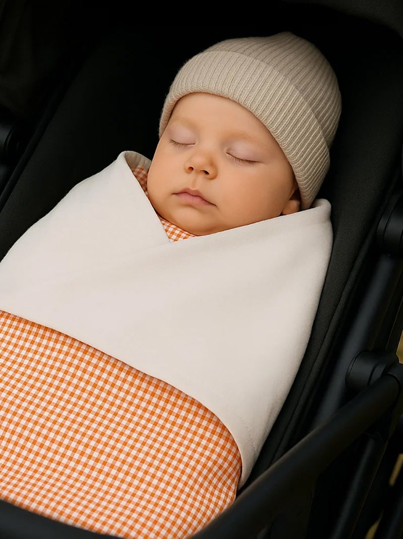 Couverture en Coton Bio Orange - Kiabi