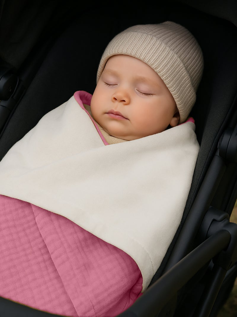 Couverture en Coton Bio Rose - Kiabi