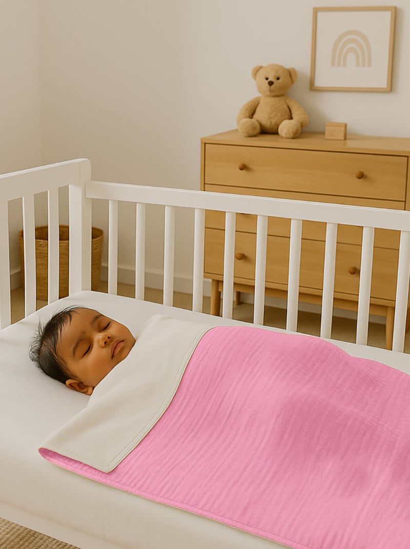 Couverture en Coton Bio Rose - Kiabi