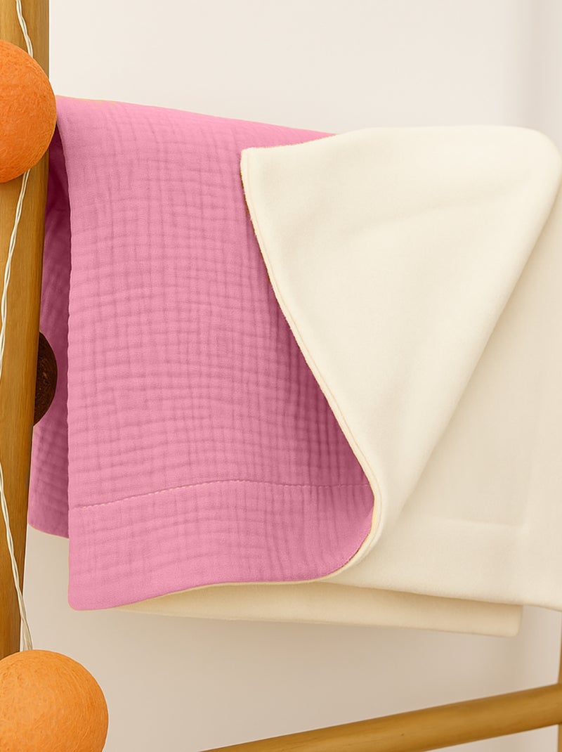 Couverture en Coton Bio Rose - Kiabi