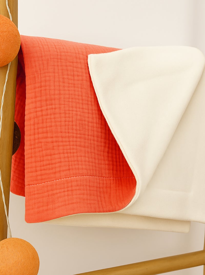 Couverture en Coton Bio Rouge - Kiabi