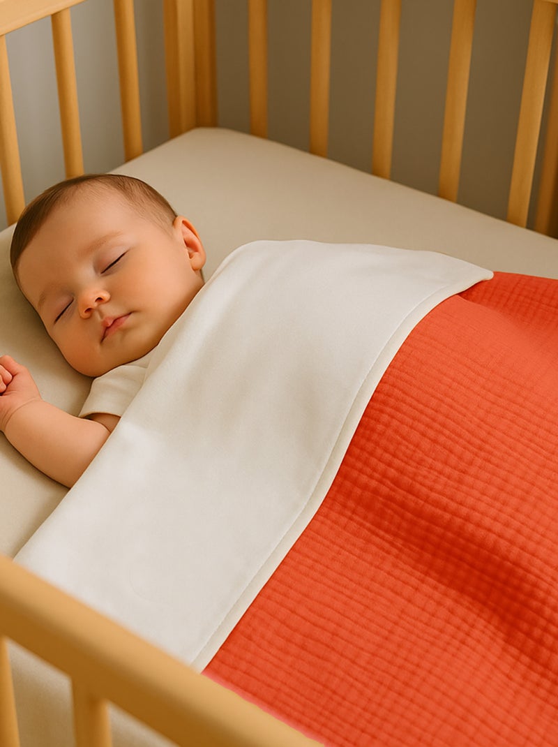 Couverture en Coton Bio Rouge - Kiabi