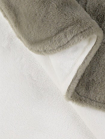 Couverture en fausse fourrure kaki 140x200 cm Noukie's