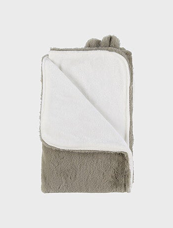 Couverture en fausse fourrure kaki 75x100 cm Noukie's