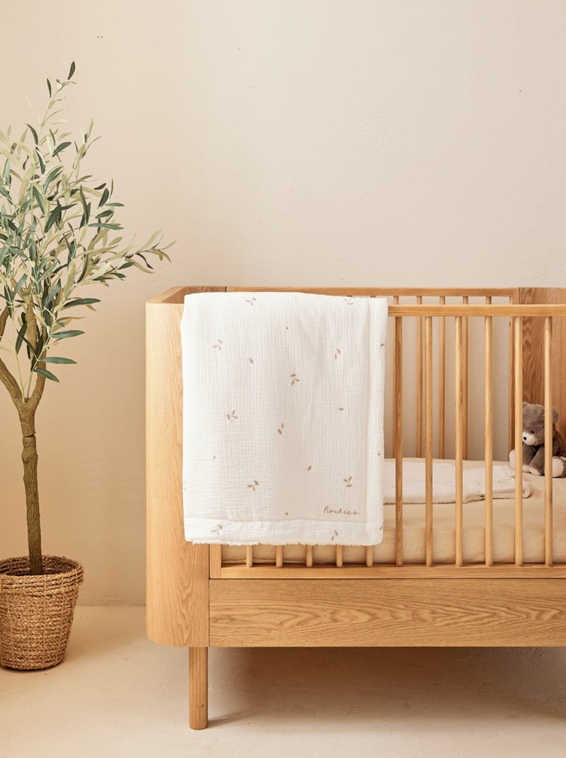Couverture en gaze de coton bio 75x100 cm Noukie's Ecru - Kiabi
