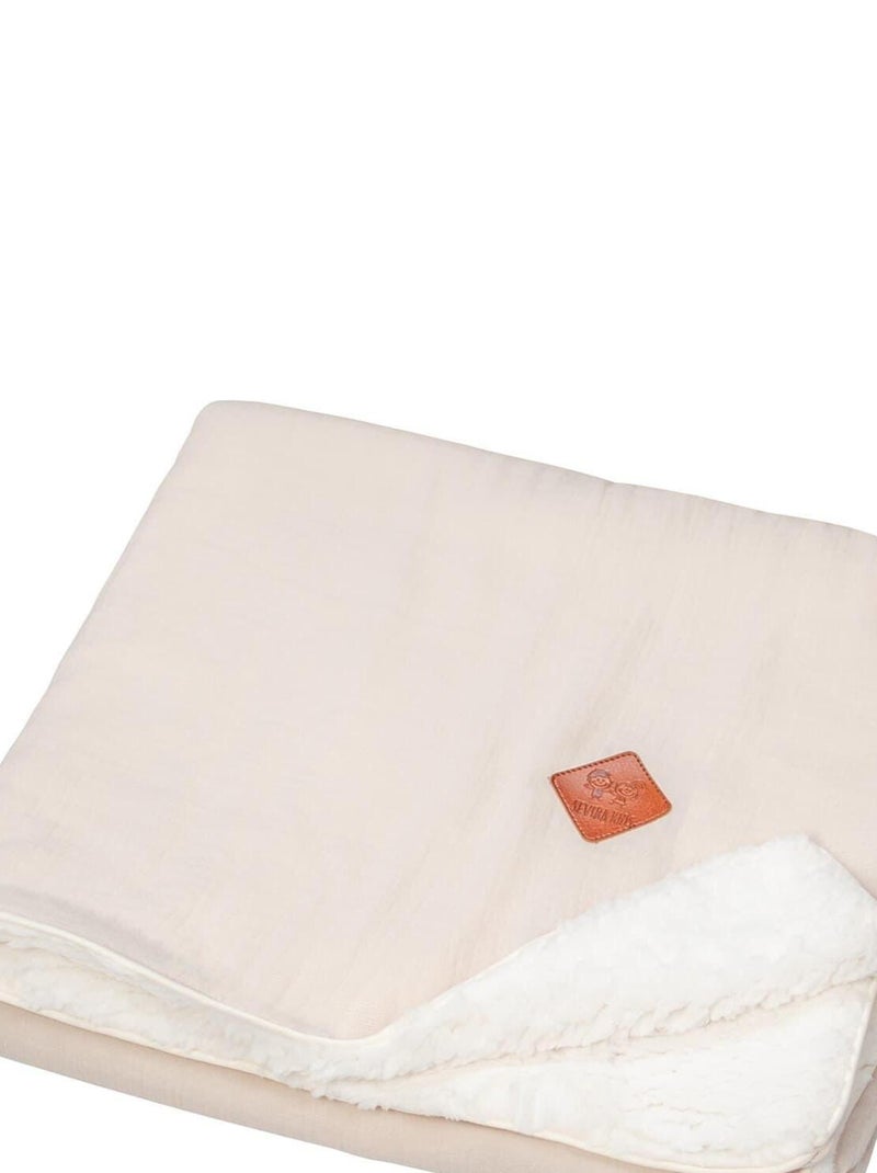 Couverture en gaze de coton et sherpa, Jeanne SEVIRA KIDS Beige - Kiabi