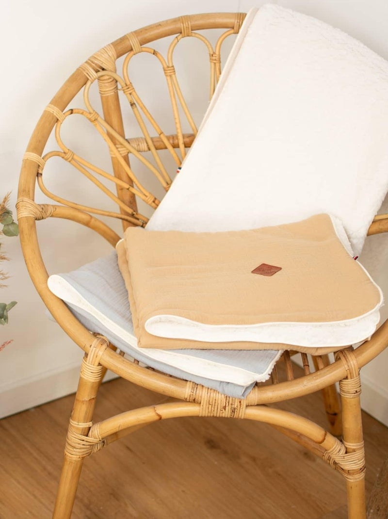 Couverture en gaze de coton et sherpa, Jeanne SEVIRA KIDS Gris - Kiabi