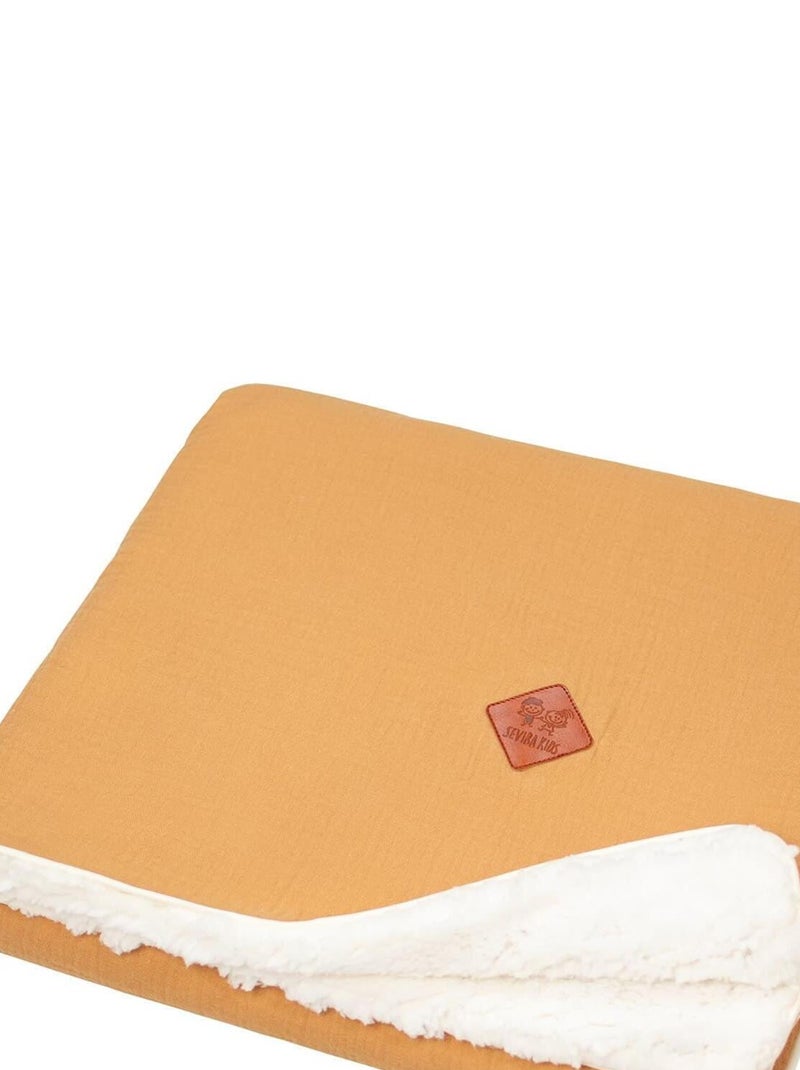 Couverture en gaze de coton et sherpa, Jeanne SEVIRA KIDS Marron clair - Kiabi