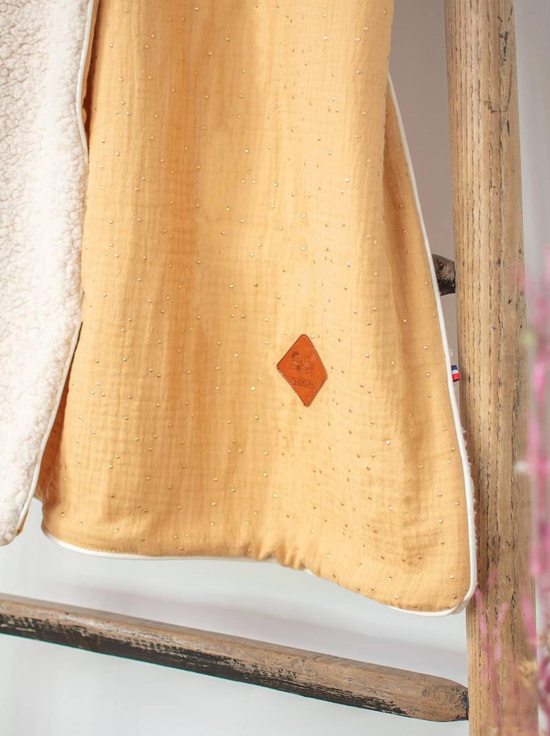 Couverture en gaze de coton et sherpa, Jeanne SEVIRA KIDS Taupe/Doré - Kiabi