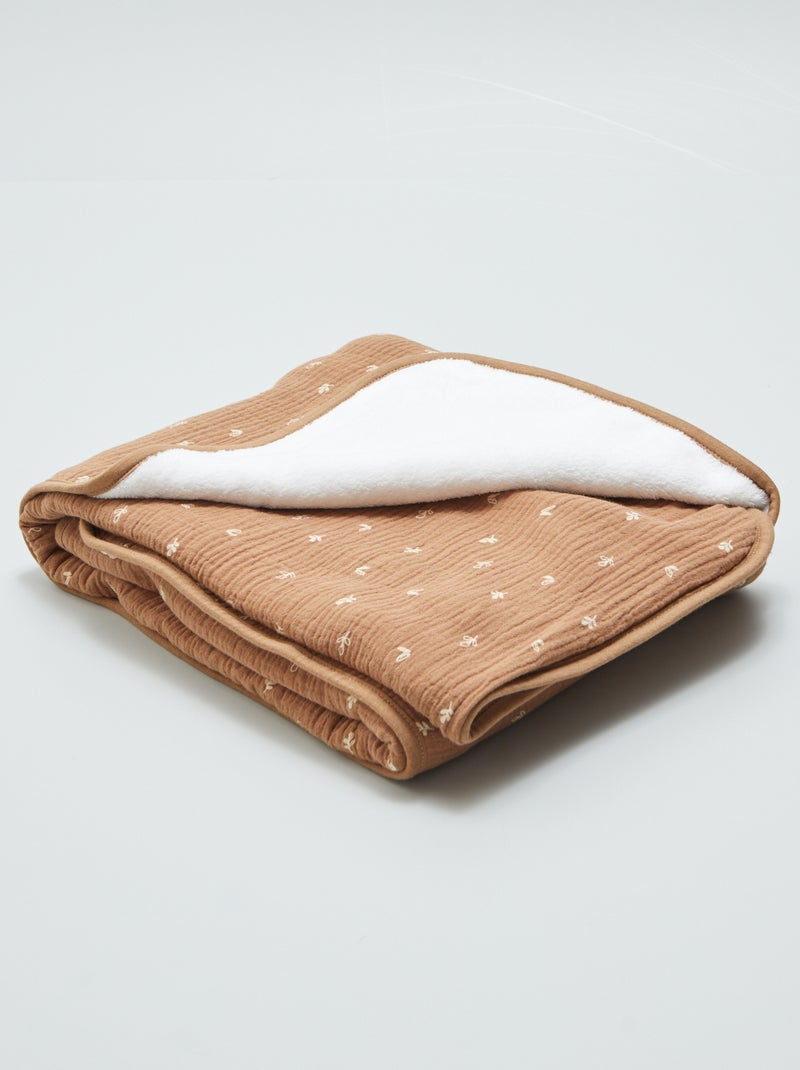 Couverture en gaze de coton Marron - Kiabi