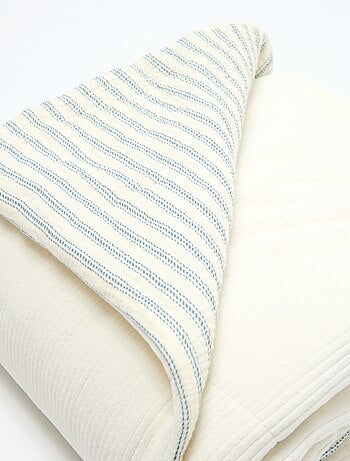 Couverture en gaze de coton réversible en velours - Kiabi Home