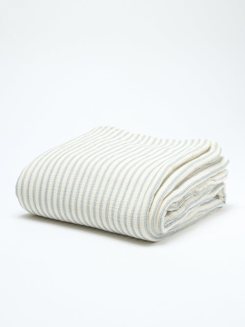 Couverture en gaze de coton réversible en velours - Kiabi Home - Kiabi