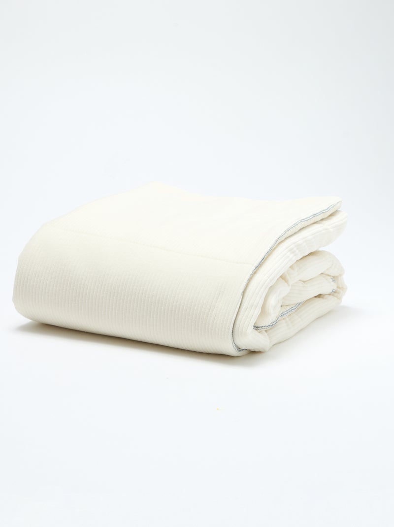 Couverture en gaze de coton réversible en velours - Kiabi Home Bleu - Kiabi