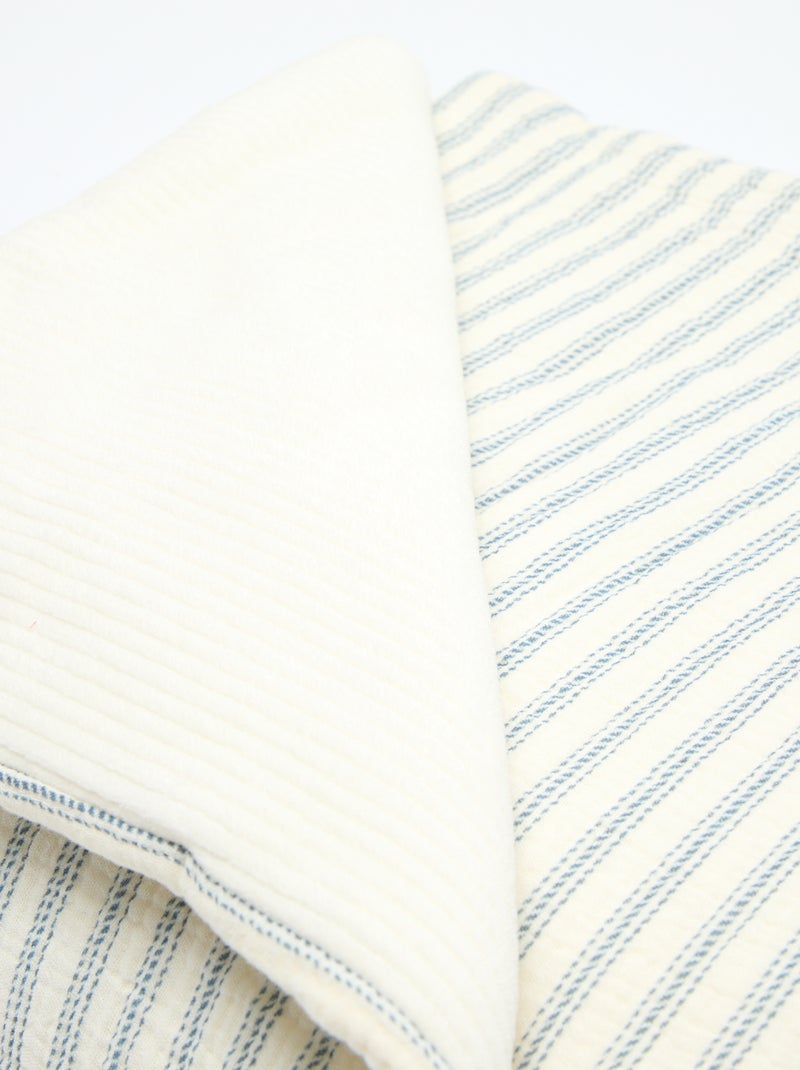 Couverture en gaze de coton réversible en velours - Kiabi Home Bleu - Kiabi