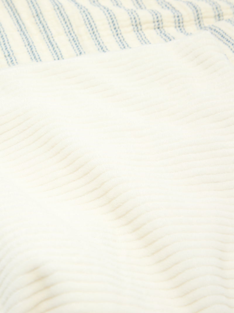 Couverture en gaze de coton réversible en velours - Kiabi Home Bleu - Kiabi