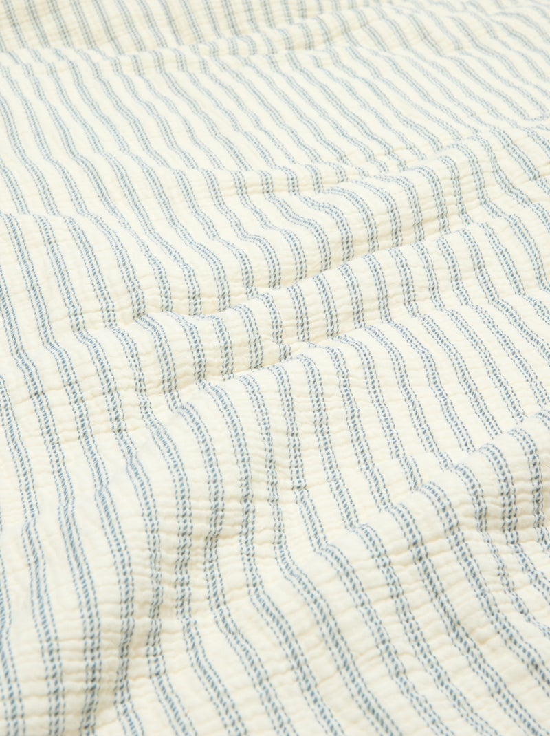 Couverture en gaze de coton réversible en velours - Kiabi Home Bleu - Kiabi