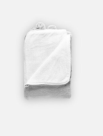 Couverture en Groloudoux®gris clair 75x100cm Noukie's