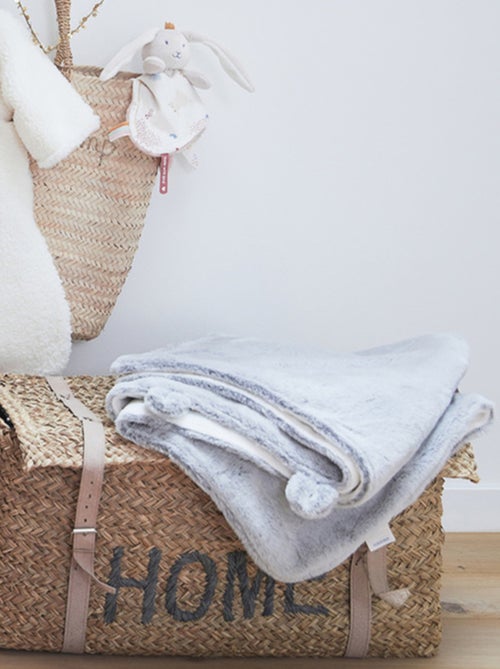 Couverture en Groloudoux®gris clair 75x100cm Noukie's - Kiabi