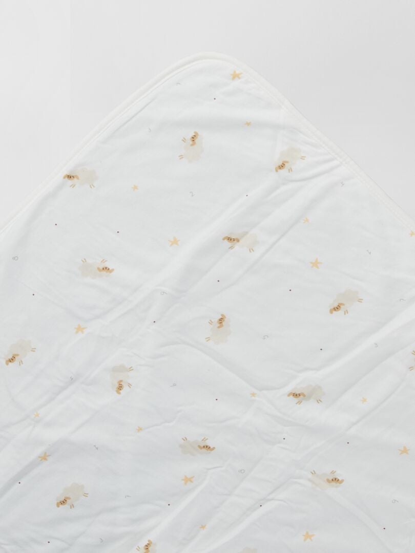 Couverture en jersey Blanc 'mouton' - Kiabi