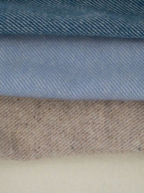 Couverture en laine mélangée  - Effet denim - Kiabi