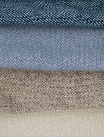 Couverture en laine mélangée - Effet denim
