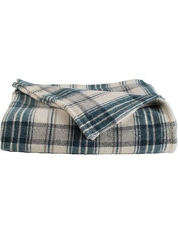 Couverture en laine tartan esprit montagne