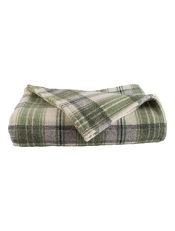 Couverture en laine tartan esprit montagne