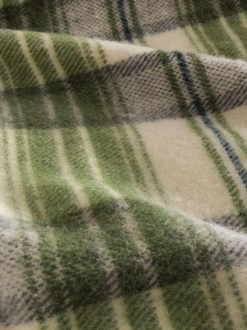 Couverture en laine tartan esprit montagne Vert olive - Kiabi