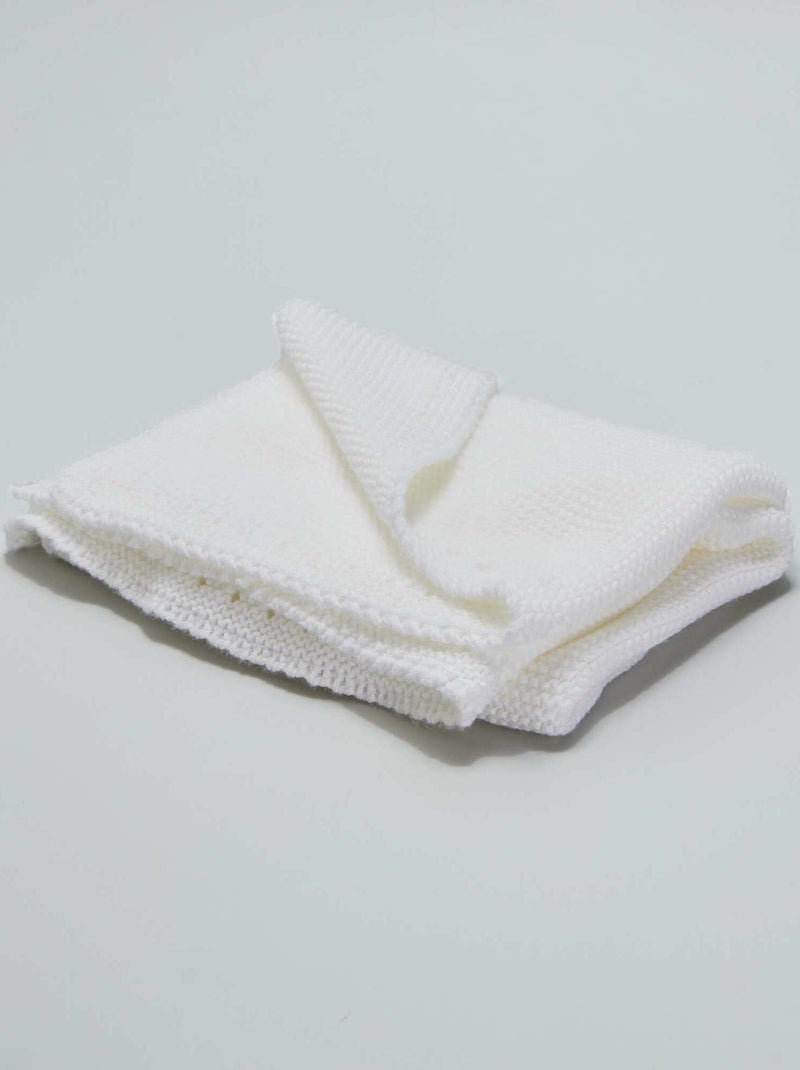 Couverture en maille lourde 'Manufacture de Layette' Blanc - Kiabi