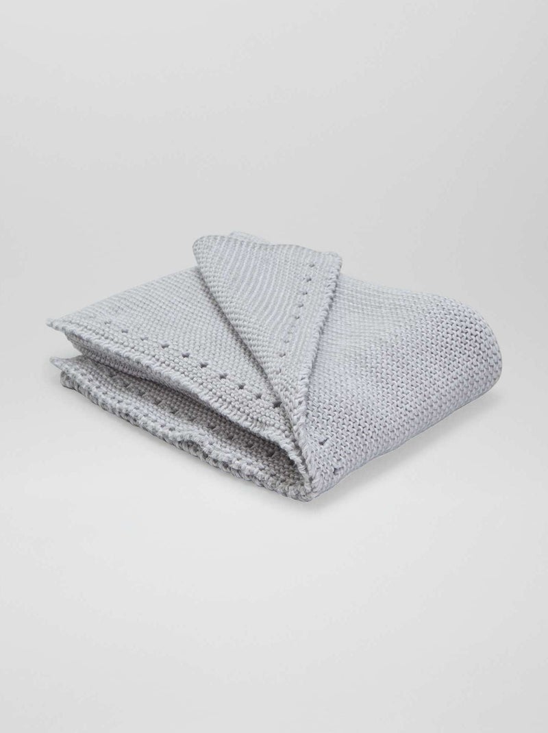 Couverture en maille lourde 'Manufacture de Layette' Gris - Kiabi