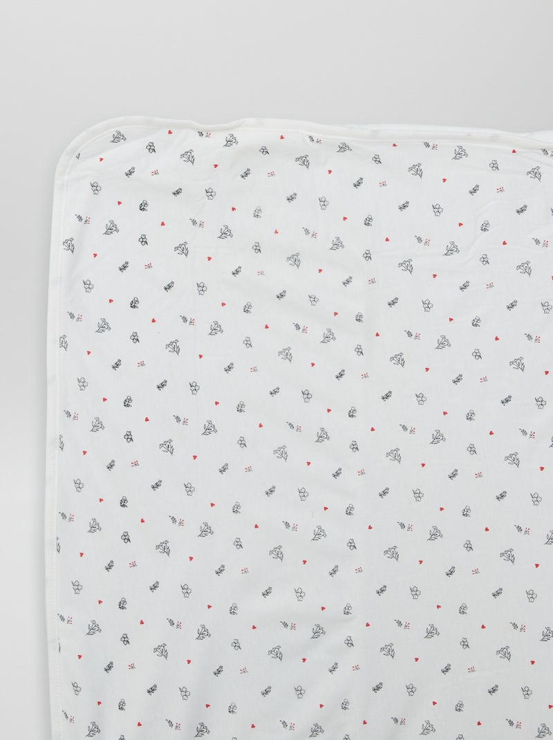 Couverture en polaire Blanc 'coeur' - Kiabi
