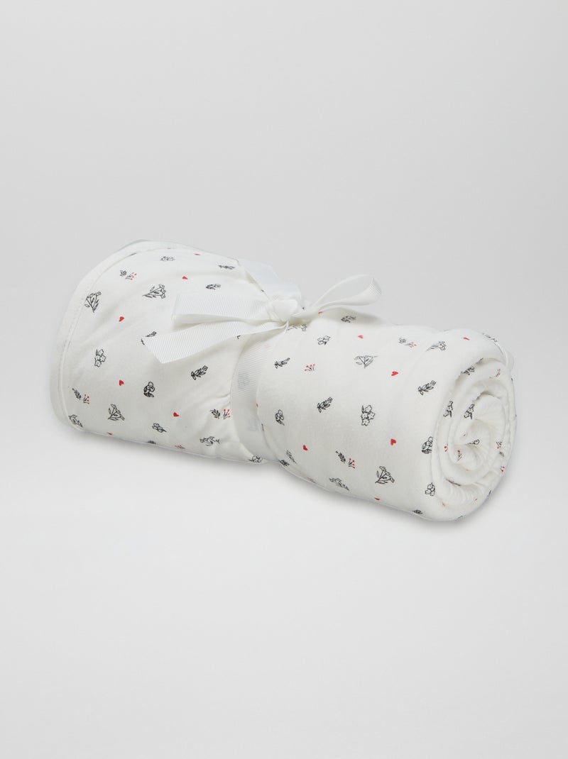 Couverture en polaire Blanc 'coeur' - Kiabi