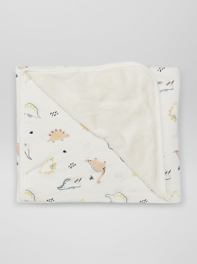 Couverture en polaire Blanc 'dinosaure' - Kiabi