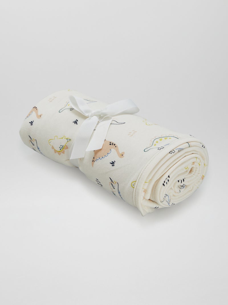 Couverture en polaire Blanc 'dinosaure' - Kiabi
