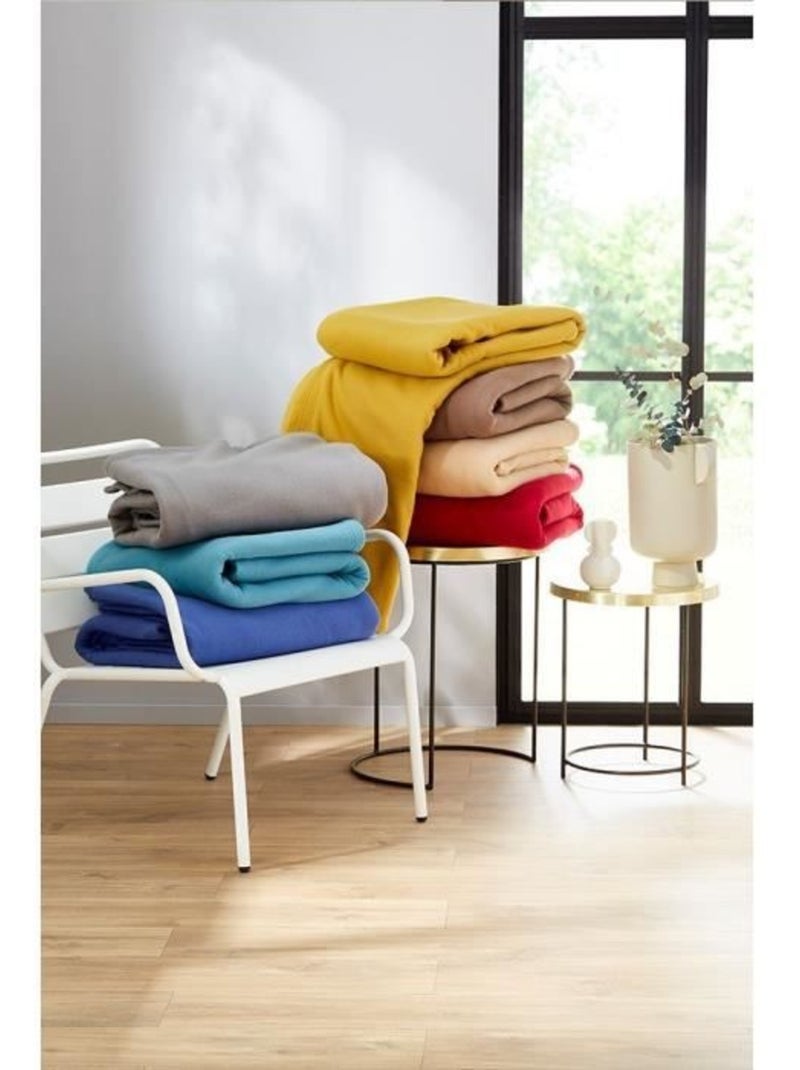 Couverture en polaire unie Argent - Kiabi