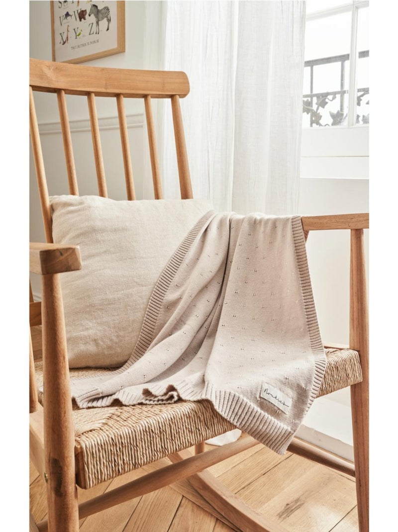 Couverture en tricot BIO 75x100cm Noukie's Beige - Kiabi