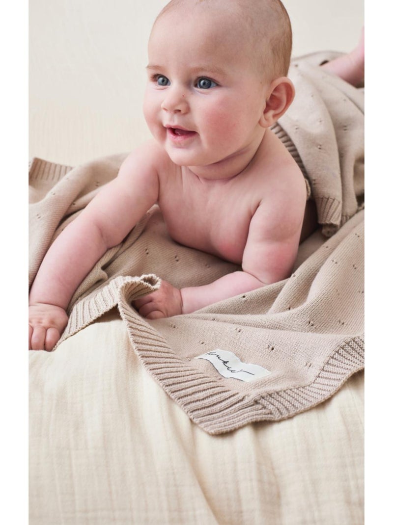 Couverture en tricot BIO 75x100cm Noukie's Beige - Kiabi
