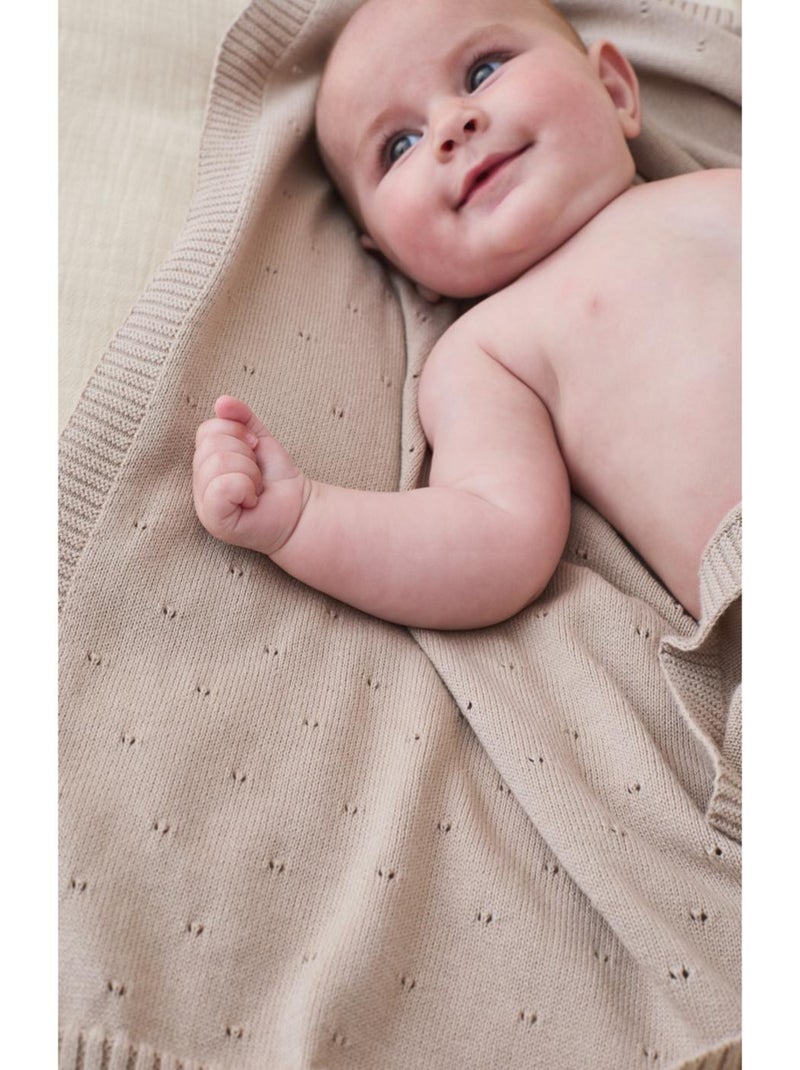 Couverture en tricot BIO 75x100cm Noukie's Beige - Kiabi