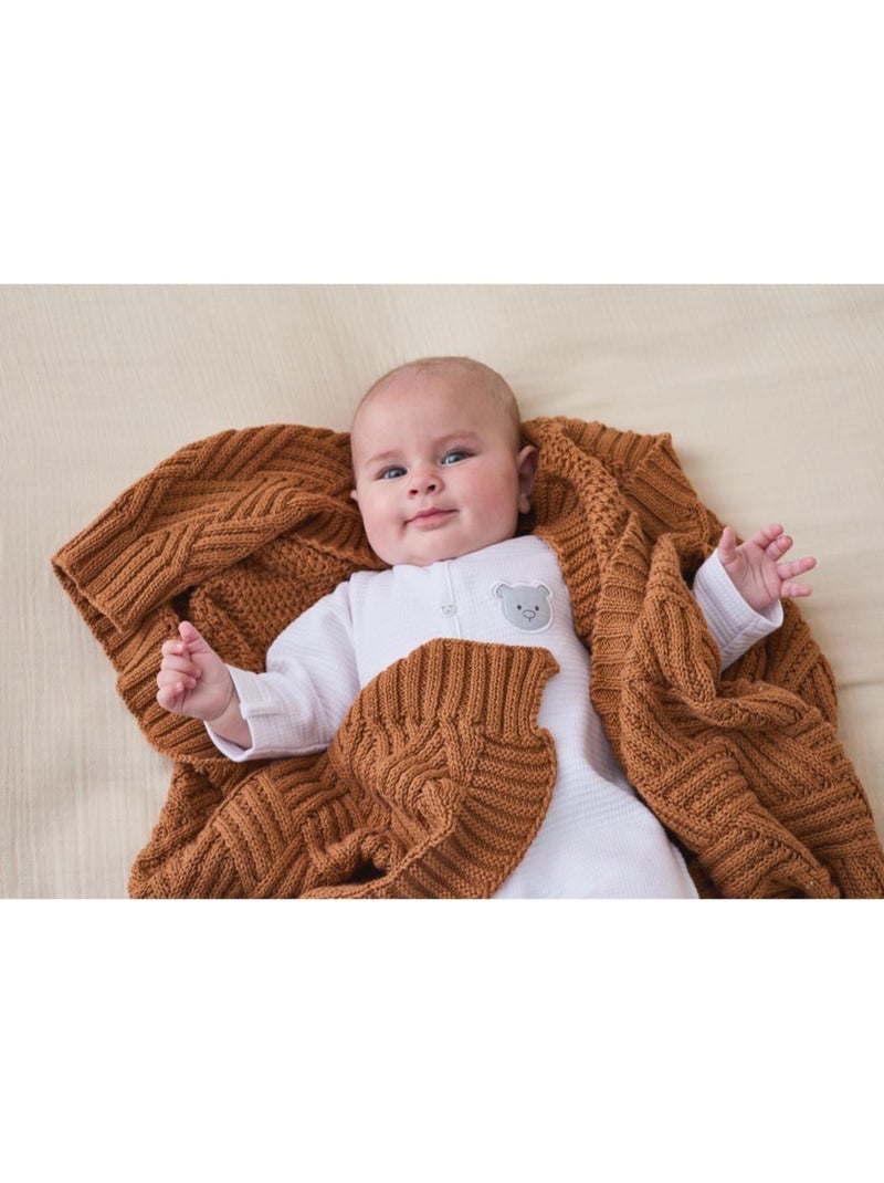 Couverture en tricot BIO 75x100cm Noukie's Beige - Kiabi