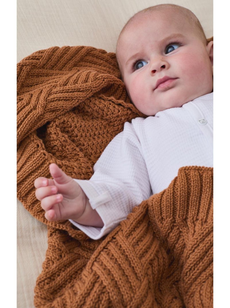 Couverture en tricot BIO 75x100cm Noukie's Beige - Kiabi