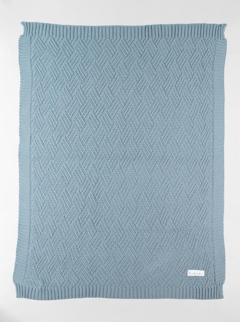 Couverture en tricot BIO 75x100cm Noukie's Bleu - Kiabi