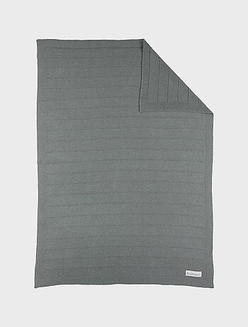 Couverture en tricot bio kaki 75x100 cm Noukie's