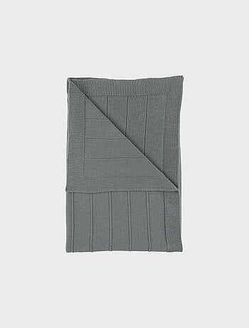 Couverture en tricot bio kaki 75x100 cm Noukie's