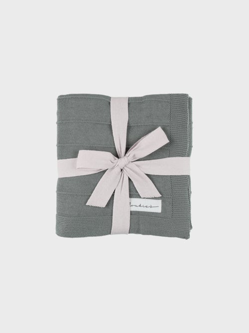 Couverture en tricot bio kaki 75x100 cm Noukie's - Kiabi