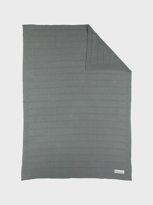 Couverture en tricot bio kaki 75x100 cm Noukie's - Kiabi